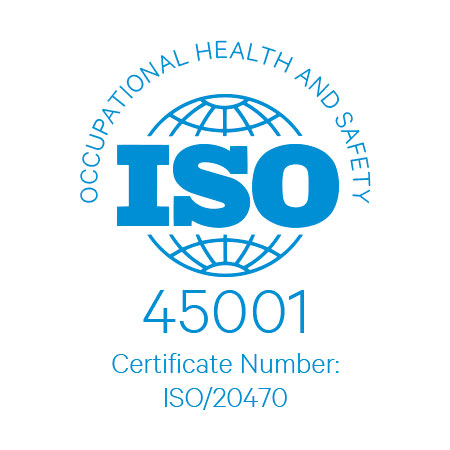 ISO 45001 Occupational Health and Safety certificate logo